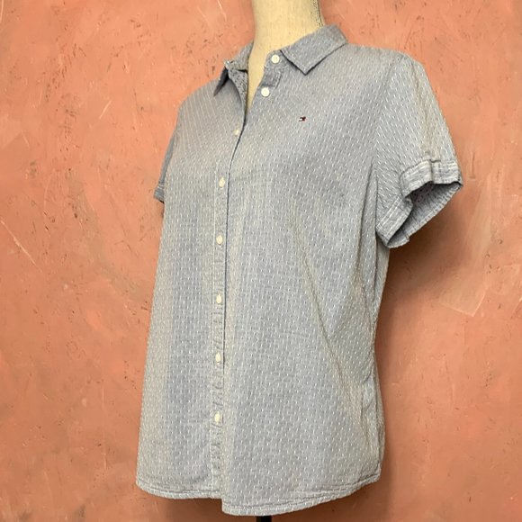 Women's Tommy Hilfiger Denim Short Sleeve Button-Down/Denim Collared Shirt Women - Picture 5 of 8
